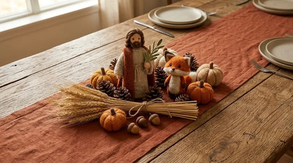 Thanksgiving Decor Ideas With Tiny Figurines