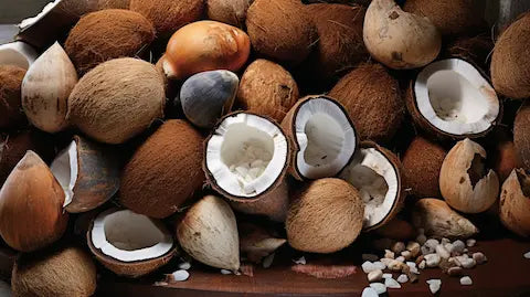 Cleaned coconut shells prepared for OakenArk bowl making
