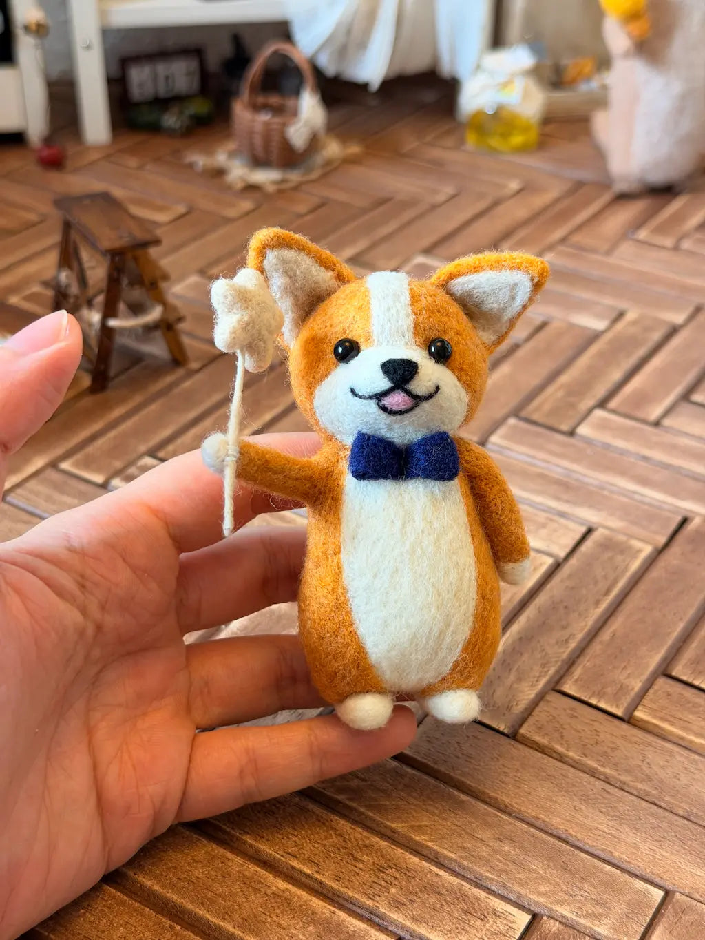 Wish Keeper Corgi Wool Figurine