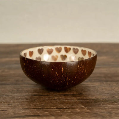 Coconut Jewelry Dish – Heart Shell Inlay Trinket Bowl