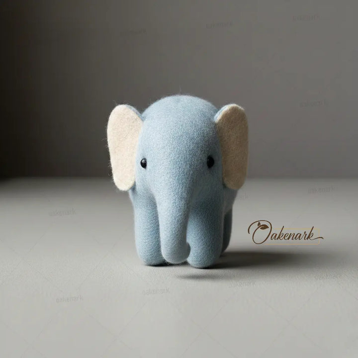 Felt blue elephant figurine