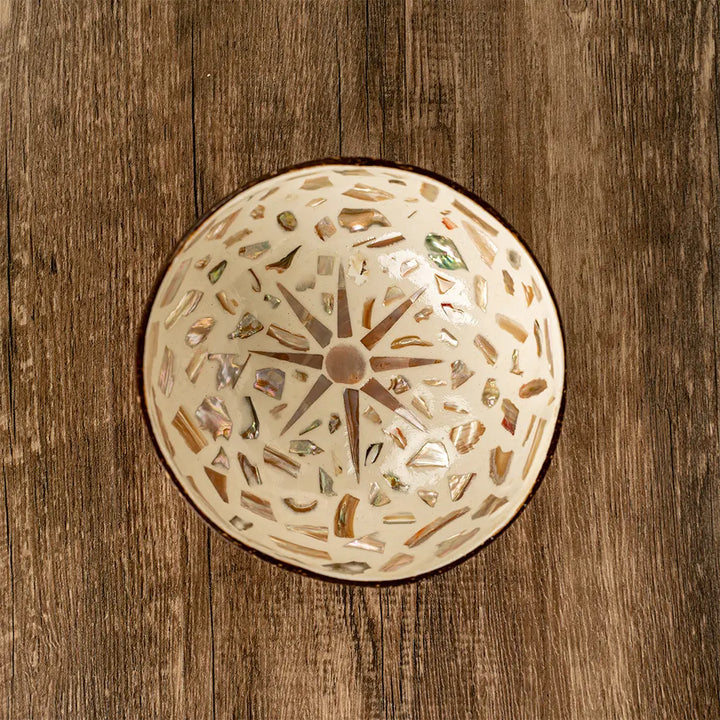 Sunburst Coconut Mosaic Bowl 