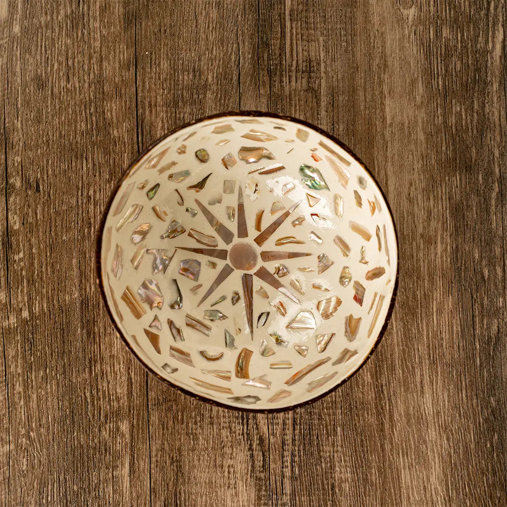 Sunburst Coconut Mosaic Bowl 