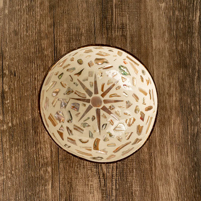 Sunburst Coconut Mosaic Bowl 
