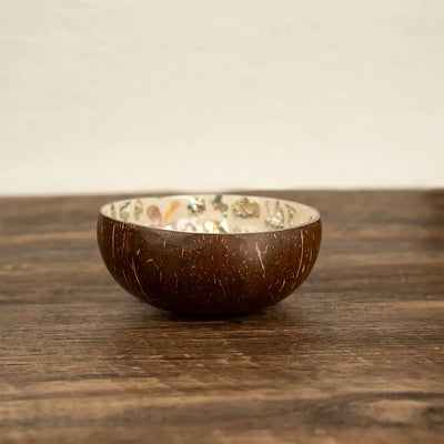 Flower Mosaic Coconut Bowl – Eco Floral Shell Design