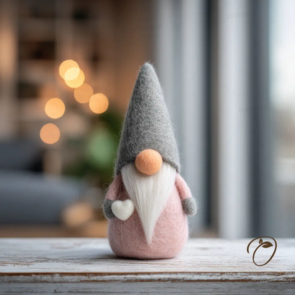 Decorative gnome figurine with a blurred background
