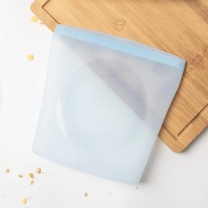light blue silicone food bag