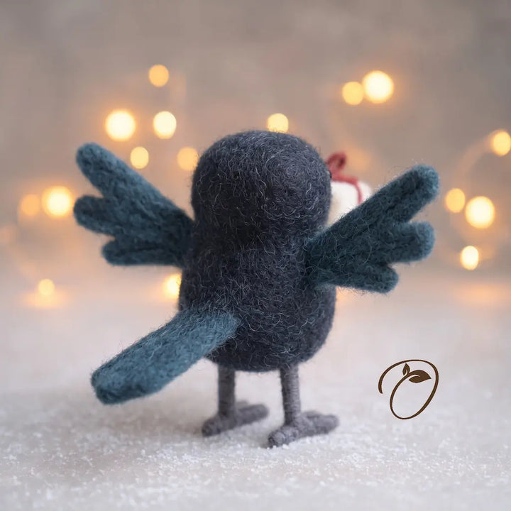 Special Delivery Crow Felt Figurine