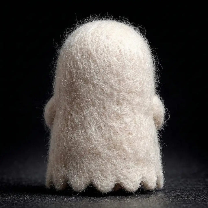 White fluffy object on a black background