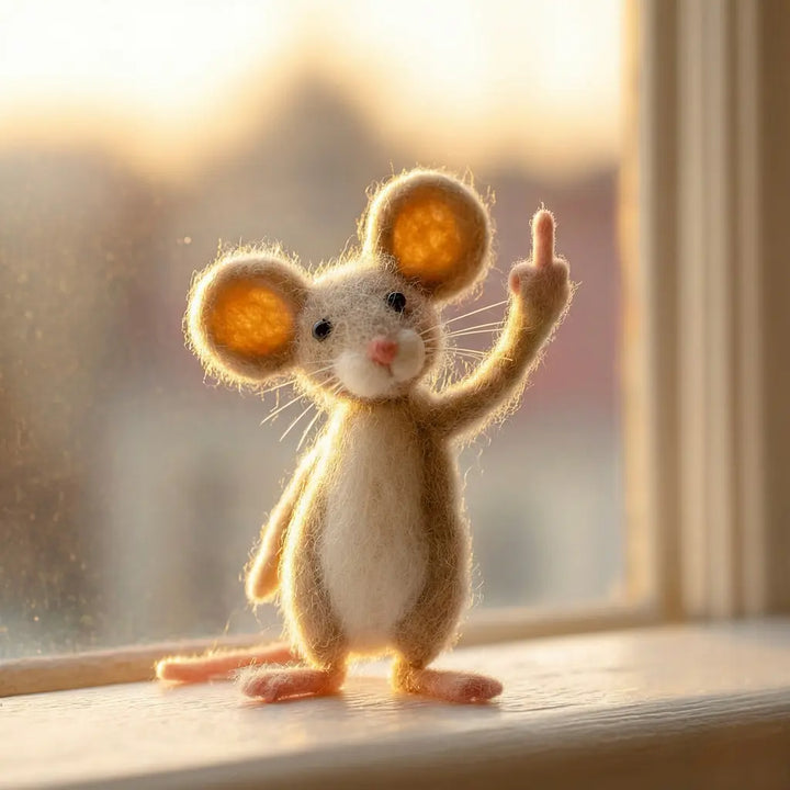 Felted Sassy Mouse Figurine - The Little Rebel | OakenArk