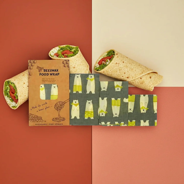 Beeswax food wrap with bear design