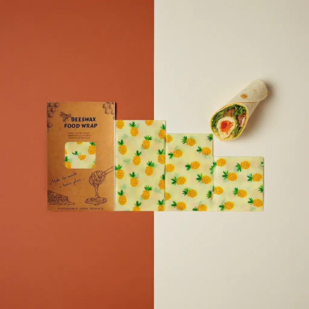 Beeswax food wrap with pineapple pattern