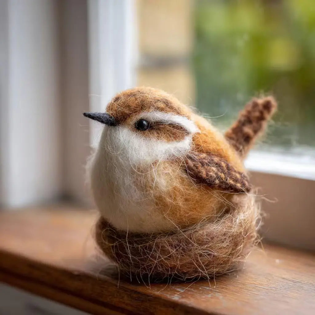 Felt Nesting Wren Figurine