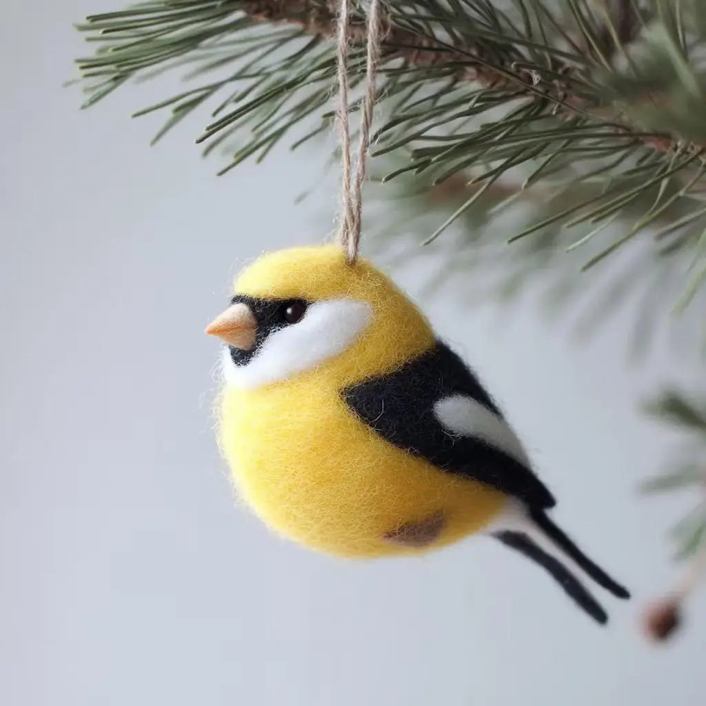 Felt American Goldfinch Figurine
