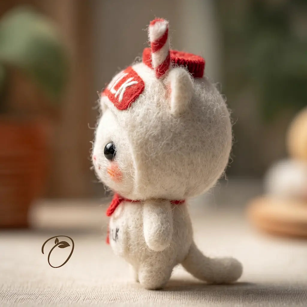 Milk Carton Cat Figurine