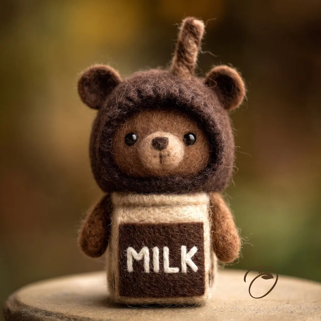 Milk Carton Bear Figurine