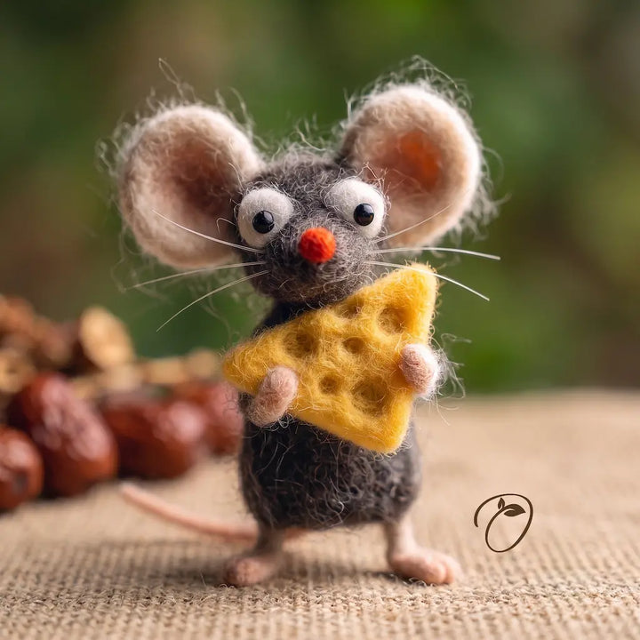 Cheese Keeper Mouse Figurine