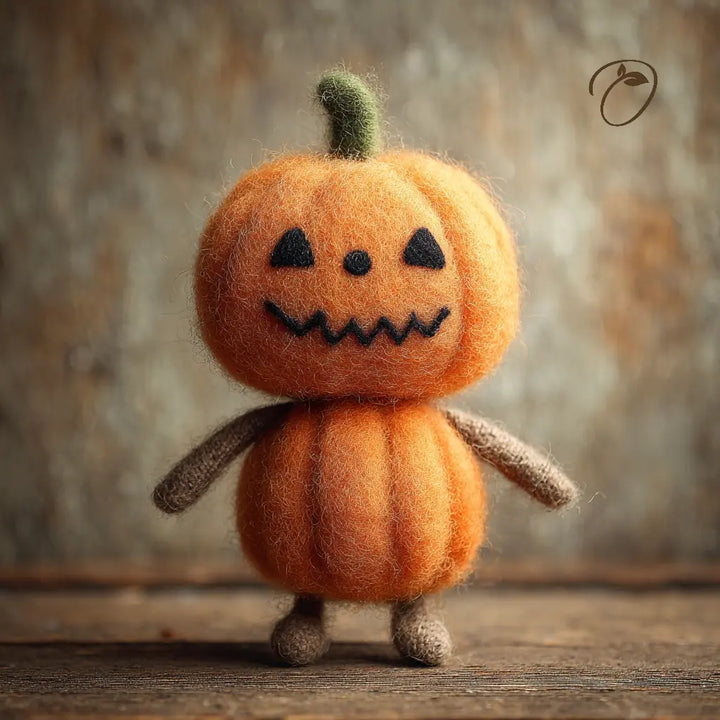 A small felted wool jack-o&