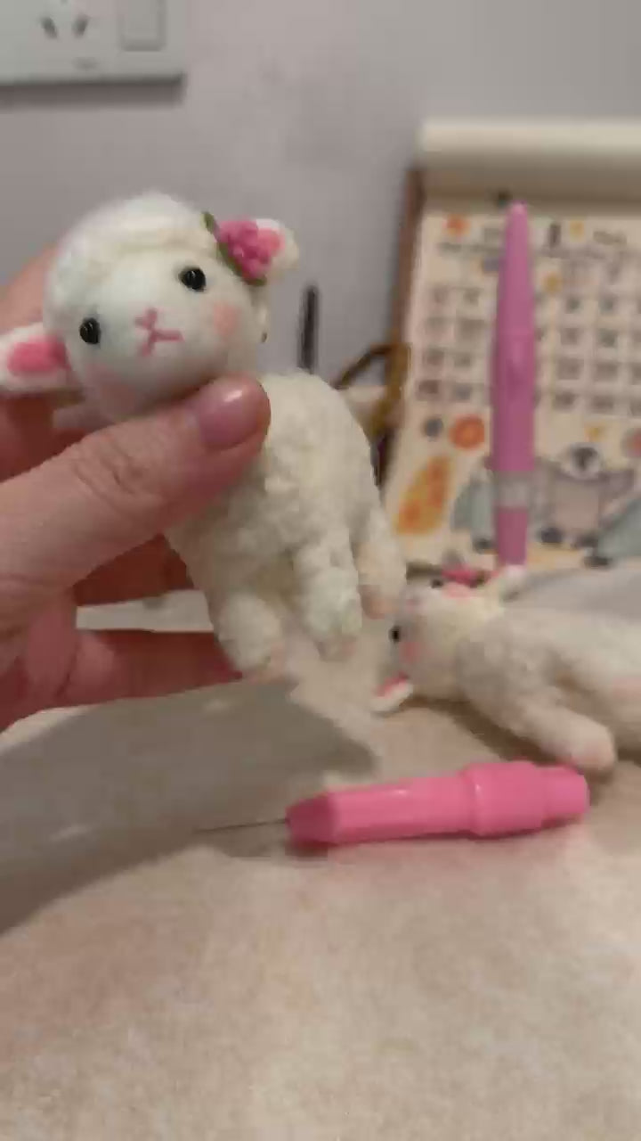 Felted lamb ornament