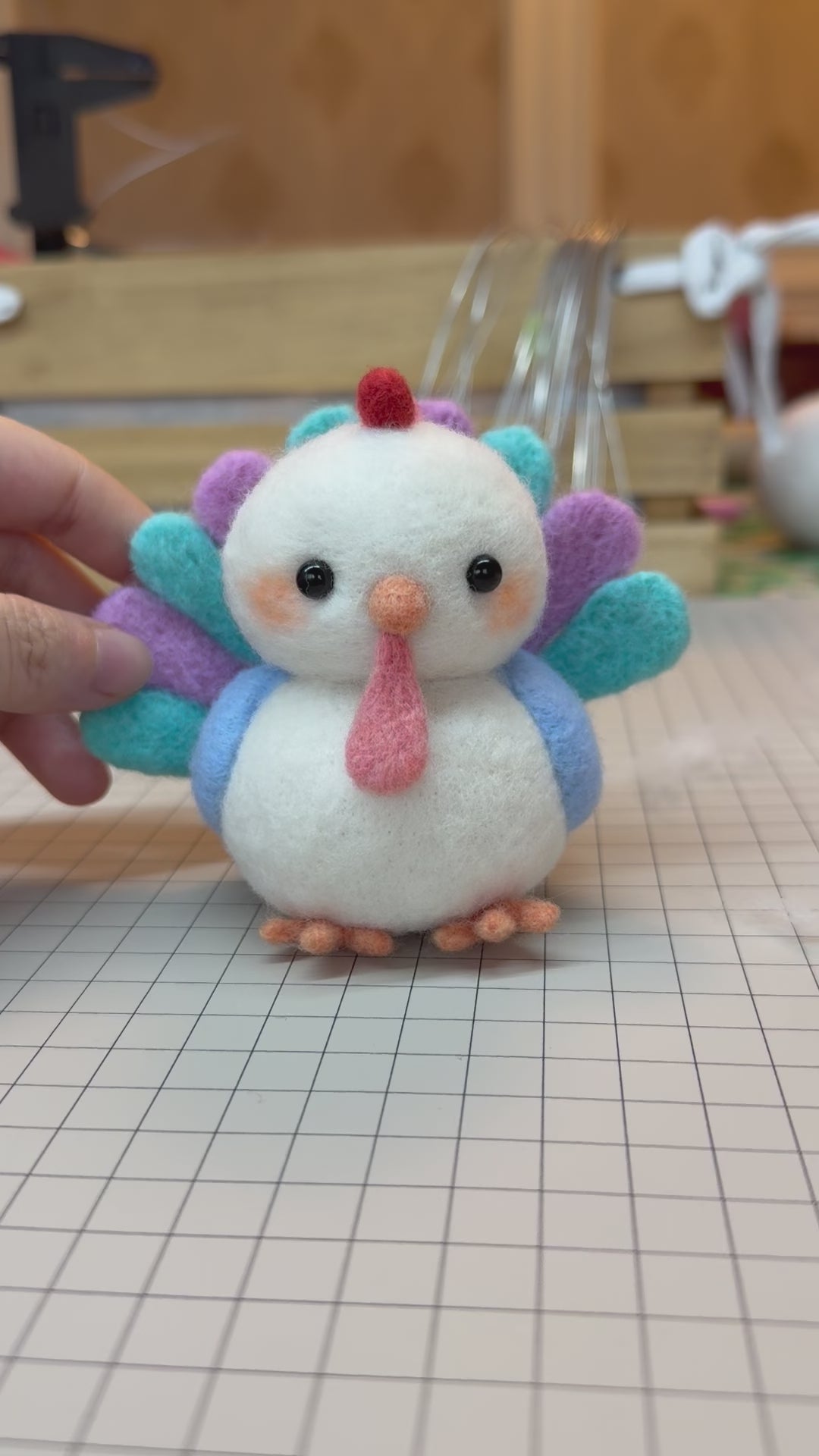 Pastel Plume Turkey Figurine