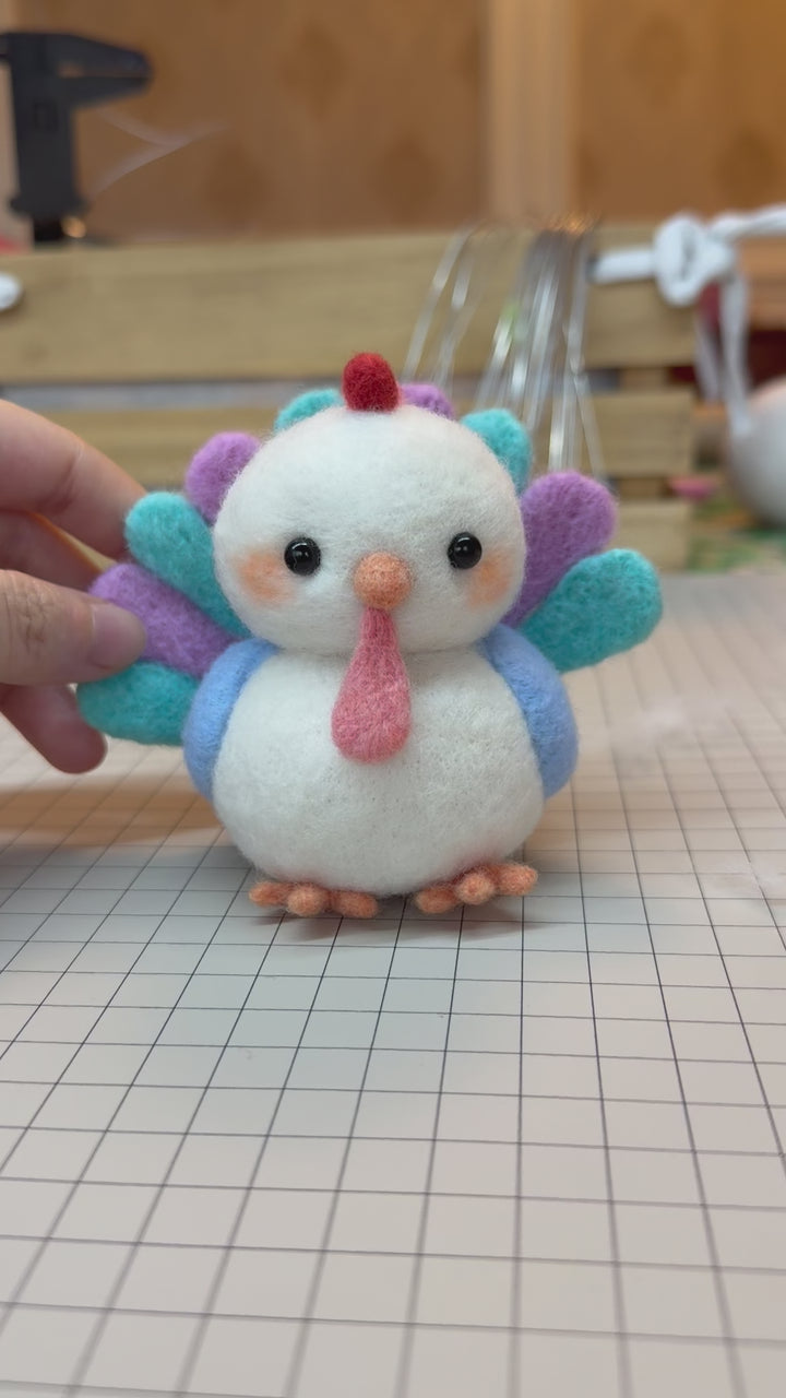 Pastel Plume Turkey Figurine
