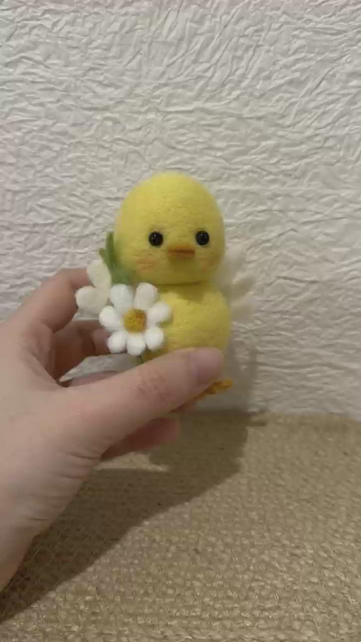 Felted Chicken Figurine
